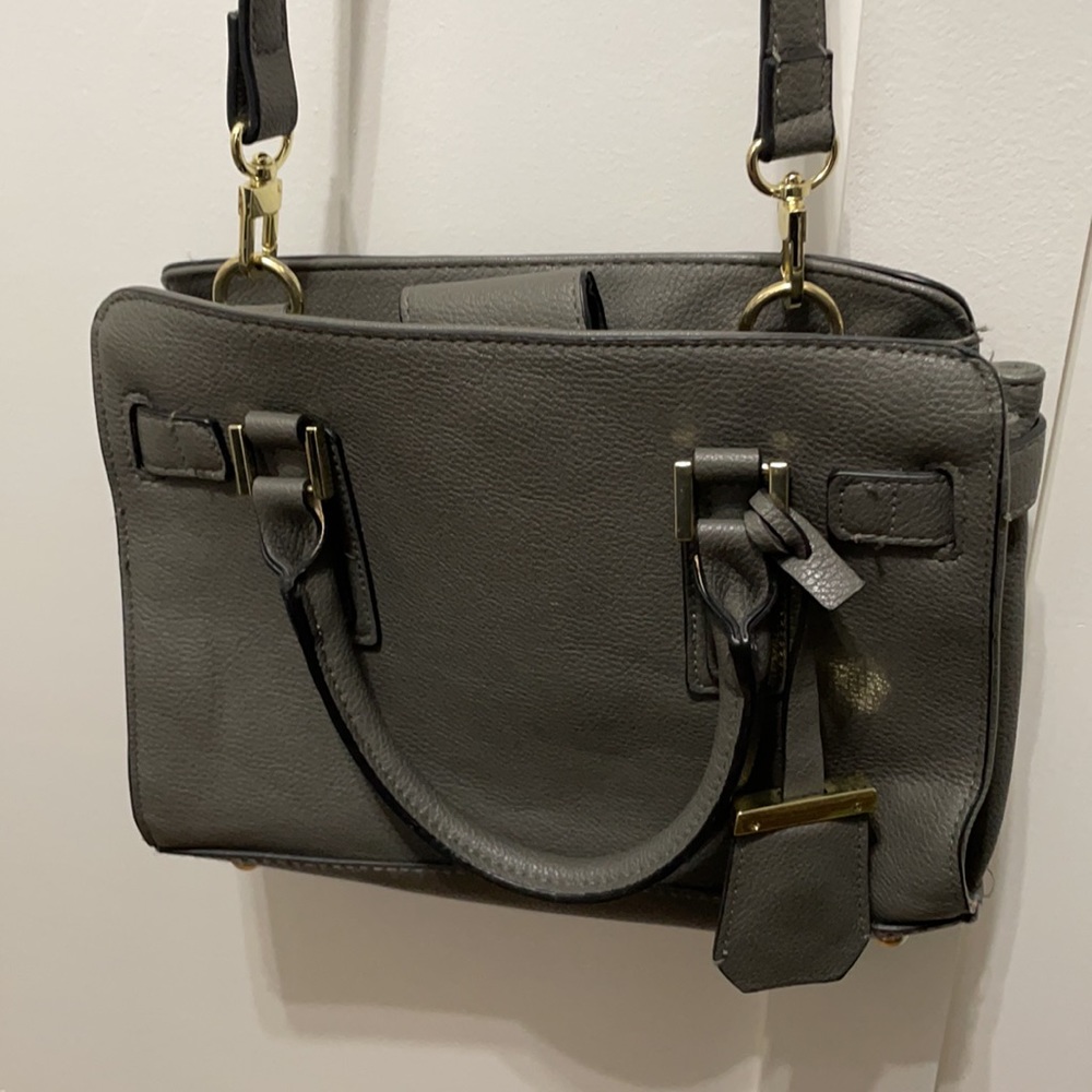 Target Gray Satchel with Gold-Tone Hardware